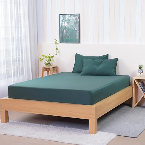 Sheet Story Bamboo King Size Fitted Sheets - 41cm Deep Pocket - 400 Thread Count - Hypoallergenic, Soft and Cooling Fitted Sheets King Size - Green