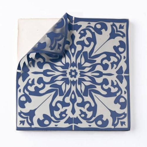 Stixl - Fliesenaufkleber, Fliesenfolie, Azulejo - transparent, sebstklebend, rückstandsfreientfernbar (20, 15 cm x 15 cm)
