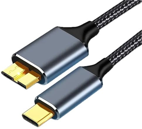 Datenübertragungskabel, 10 Gbit/s, USB Typ C 3.1 auf Micro B 3.0, für externe Festplatte SSD,My Passport, WD Element, Seagate, Toshiba, McBook, Galaxy (1,5 m/5 Fuß))