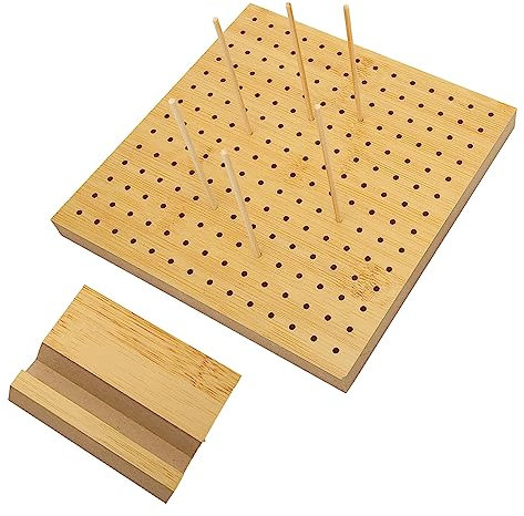 Tavoletta Per Uncinetto, Tavoletta Per Uncinetto in Legno, Tappetino Per Blocchi Fatto a Mano Per Principianti (con 6 Aghi, Foro da 3 Mm)(small)
