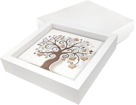 Albalù Svuotatasche Albero della Vita in Legno e Gres 18x18 cm - Vuotatasche da Ingresso Design Moderno Idea Regalo Casa Made in Italy