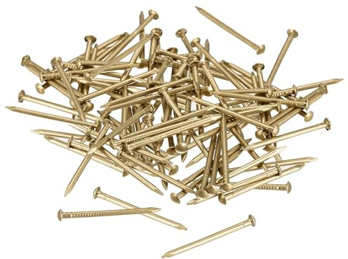 TOP-VIGOR Clout Nails 20mm, 100Pcs 1.2mm Brass Carpet & Upholstery Tacks