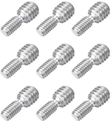sourcing map Bullone a vite filettata a doppia estremità da M4 x 8 mm a M6 x 6 mm, 9 pezzi in acciaio inossidabile 304, adattatore per riduttore di filettature per mobili e macchinari