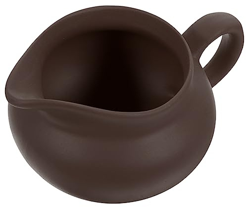 TIDTALEO Ceramic Milk Jug and Coffee Dispenser Small Brown Pouring Kettle Household Vintage Jug for Restaurant Beverage Serving