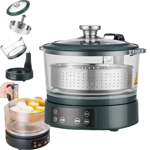 Low Sugar Rice Cooker Low Carb Rice Steamer Basket, 3 L Lifting Sugar Removal Rice Cooker, Stainless Steel Rice Cookers with Digital Display Panel, Smart Rice Cooker