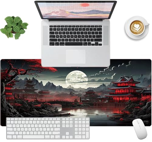 Tcdwla Gaming Mauspad XXL, Gaming Mousepad 900x400, Mauspad Anime, Schreibtischunterlage öLgemäLdekunst, Verbesserung der Genauigkeit und Geschwindigkeit, für Computer, PC, Laptops (Schwarz)