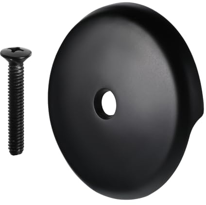 3-1/8 Bathtub Overflow Drain Cover, Single Hole Tub Overflow Drain Cover with Screw Kits, Matte Black Overflows Face Plate Bathtub for Most Standard Bath Tub Drains