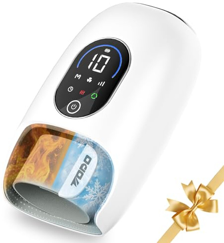 TODO Elettrico Massaggiatore Mani con 6 Modalità e 6 Livelli di Intensità, Massaggio con Calore e Raffreddamento, Compressione&Impastatori, Massaggio al Polso per Artrite e Sindrome del Tunnel Carpale