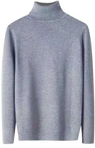 Pull Col Roulé Homme Cotton Pull Laine, Ajusté Manches Longues Thermal Pullover Basique Couleur Pure Sweater Chauds Doux Pulls Casual Slim Fit Activités Hiver