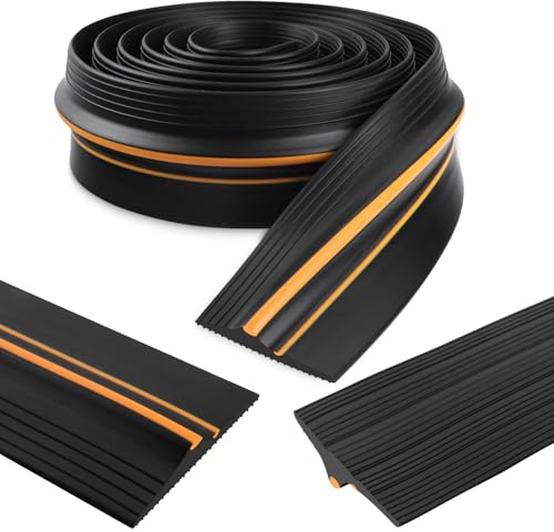 Garagentor Dichtung Gummi Garagentor Schwellendichtung wetterfeste Bodenabdichtung Dichtungsstreifen für Garagen Lagerhäuser (80mm×14mm×5m, Schwarz)