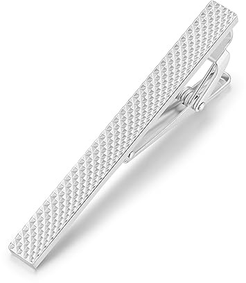 Pinces à cravate pour homme - Motif grille classique - Pince à cravate formelle - Pour affaires, mariages, banquets, événements, 6 cm /2.3 inches, Cuivre, Pas de gemme
