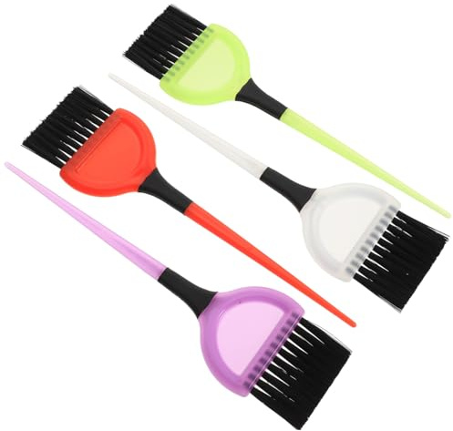 PLAFOPE 4 Pinceles Aplicadores De Tinte Cabello, Ergonómicos y Duraderos, Tamaño Estándar, Para Uso Profesional y Doméstico En Peluquería, Herramientas De Salón Incluyendo Accesorios, Color Aleatorio