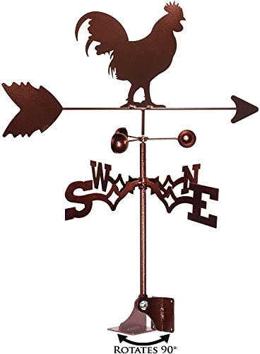 Banderuola da Giardino A Forma di Gallo Indicatore di Direzione Supporto Regolabile Decorazione per Tetto