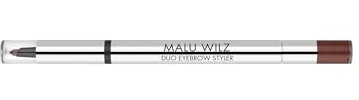 Malu Wilz Duo Eyebrow Styler Nr.8 Dunkelbraun - Augenbrauenstift wasserfest, Eyebrow Pencil - Perfektioniert und akzentuiert die Augenbrauen eindrucksvoll