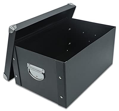 GUOZI Collapsible Storage Box, Decorative Memory Box with Lid & Metal Reinforced Corners, Cardboard File Box with Handles, Organizer Gift Box for Keepsake Toy Photos Office Nursery Wardrobe Bookshelf