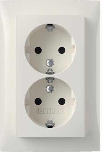 SCHUKO-Doppelsteckdose Abdeckpl. pws-glanz 47598989 4011334451617 Berker