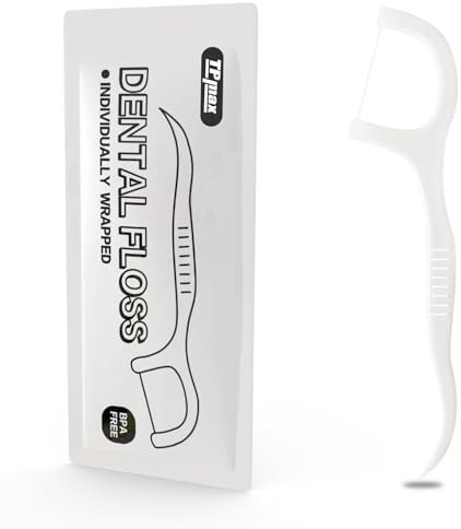 500 Count Dental Flossers Each Individually Wrapped, Floss Singles Bag, Travel Hotel Restaurant Office Car Dental Floss, Floss Picks Oral Care Teeth Clean Flat Wire