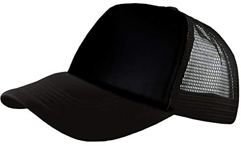 eBuyGB Men's Adjustable Gorra de béisbol clásica de Malla de Verano con Cierre a presión, Negro, Talla única Unisex Adulto