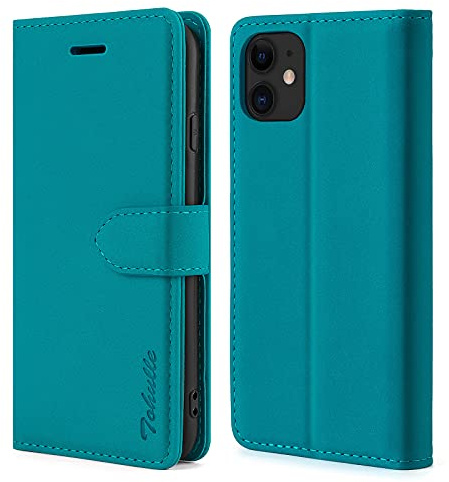 TOHULLE Case for iPhone 11, Premium PU Leather Wallet Case with Card Holder Kickstand Magnetic Closure Flip Folio Case Cover Compatible with iPhone 11 (6.1 Inch) - Blue
