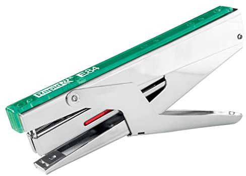 Esselte Grapadora Rápida de Tenaza, Carga Superior, Hasta 15 Hojas, Grapadora Manual Metálica, Hogar, Escuela y Oficina, Grapas Incluidas, Gama Colour'Breeze, Verde, 5001543