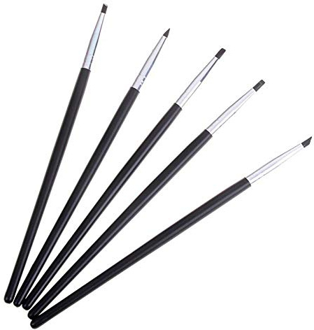 White Dental Resin Brush Pens Dental Shaping Silicone Tooth Tool 5pcs Silicone Resin Brush Pens for Adhesive Composite Cement Teeth Tools