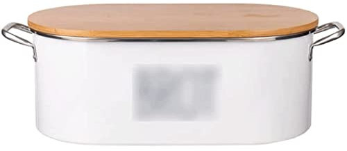 ABGRC Cocina Panera Panera de Gran Capacidad, panera de Metal con Asas portátiles, Soporte para Pan con Tapa, contenedor de Almacenamiento de Pan Moderno Decoración