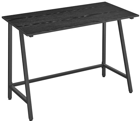 VASAGLE Escritorio de Ordenador, Mesa con Marco de Acero, e Estudio en Casa, Tablero Rústico, Montaje Fácil, 50 x 100 x 75 cm, Industrial, Negro Ébano y Tinta LWD040B56