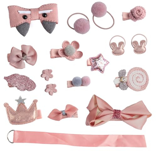 Tabanzhe 18 Pcs Cute Hair Accessories Gift Set(Pink)