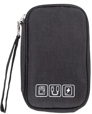 Kabeltasche,Kabel Organizer Tasche Digital Aufbewahrungstaschen Elektronikkabel Organizer USB-Gang-Drähte Tragbare Ladegerät Power Battery Home Organisation Zubehör(Black Bag C)