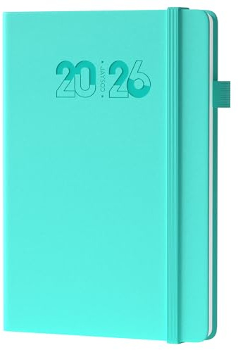 JAYSOO® Kalender 2026 Wochenplaner 21x14.5cm Tageplan und Stundenplan, 12 Monate Terminplaner Hardcover (Jan.-Dez.2026) für Arbeit, Lernen und Familienplan - Blaugrün