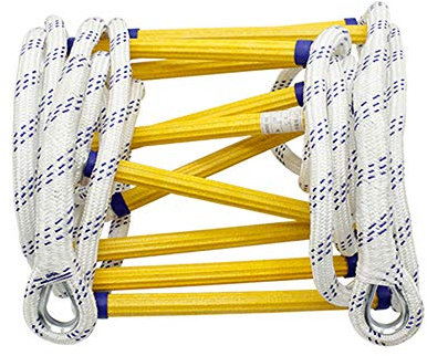 PNAJFUEL Échelle de Cordes Pour L'Évacuaten Cas D'Incendie, Échelle de Secours Avec Mousquetons Robustes - Échelle Coulissante D'Urgence/10M