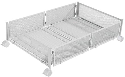 SiaBiced Caja de Almacenamiento Debajo de la Cama con Ruedas Cajón de bajo Organizador de Zapatos Multiusos Zapatero para de apartamento, Blanco