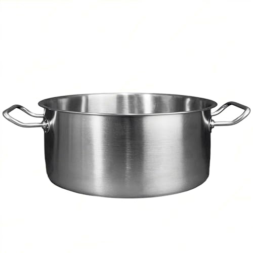 Sicignano | Casseruola Fonda Ø40 cm, Acciaio Inox 18/10 con Triplo Fondo, per Gas Elettrico Induzione Vetroceramica, Linea Master – Made in Italy – per Ristorazione e Uso Domestico