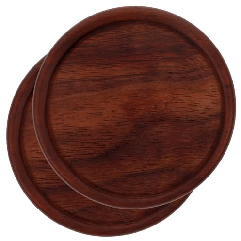 OFFSCH 2stücke Runde Holzuntersetzer Für Getränke Tischuntersetzer Zum Schutz Der Tischplatte Holz Coaster Für Kaffee Und Tee Einfach Zu Reinigen Und Wiederverwendbar