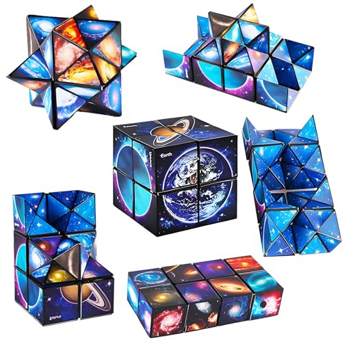 DxxD Cube stjärnkub magisk kub set, 2-i-1 Magic Infinity Cube Set, gåvor leksaker från 6 7 8 9 10 11 12 år pojke flicka, spel anti-stres IQ kub 3D-pussel för barn vuxna