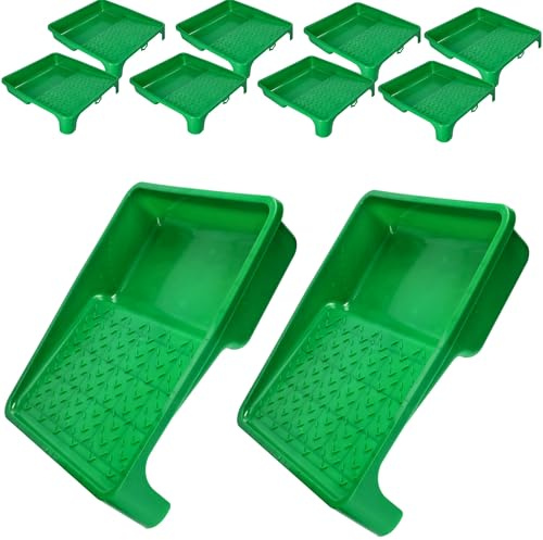ToolSpace 10x Farbwannen Farbschale 31,5 x 34cm Lackierwanne für Wandfarbe | für Farbwalzen bis 25 cm Malerzubehör Grün Lackschale aus hochwertigem Kunstsoff 300ml Farbschale Lackwanne