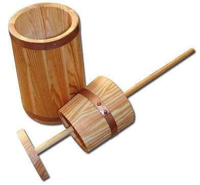 Holz Butterfass 6L Traditionelle Buttermaschine Handgefertigt aus Kiefernholz