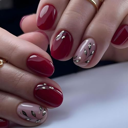 Cosmeria Kunstnägel Zum Aufkleben Set, 24 Stk. Press On Nails In Verschiedenen Größen, Inkl. Nagelfeile, Reinigungs-Pad Und Nagelkleber Sticker