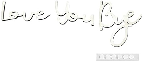 Sgphrzlt Love You Bye Sign Above Door, Love You Bye Door Topper, Wood Home Wall Decals, Entryway Script Decor, Express Warm for Family Hallway Wall Stickers with Letters, White