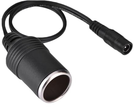 Leloco 12V Zigarettenanzünder Adapter auf DC Buchse 5,5 x 2,1 mm | Auto Zigarettenanzünder Steckdose zu 5521 Stromkabel | 12V Adapter Verlängerungskabel AC to DC Voltage Converter