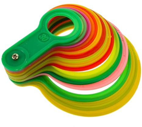 Abaodam Herramienta de Medición de Vueltas para Frutas y Medición de Diámetro para Granjas y Fruterías, Juego de 17 Piezas para Diámetro de 30-110 MM, Clasificación Eficaz, Uso Sencillo
