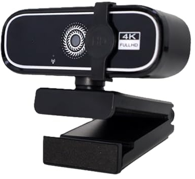 Webcam FHD 4K avec autofocus, caméra de bureau USB, webcam noire, microphone intégré pour vidéoconférence, réunions en ligne, clip universel prêt pour trépied pour ordinateurs portables et écrans LCD.