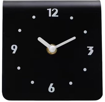 FACAIIO Silent Acrylic Desktop Clock, Modern Tabletop Timepiece with Easy-to-Read Display for Office or Bedroom Decor, Black/White
