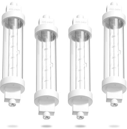 BLO2BIRO Heat Lamp Bulbs 300w Suspended Heating LightsJacketed Food Lamp, Push Lights 118mm R7s Catering Halogen Heat Lamp Bulb 240V Food Safe Bulb Lights for Catered Event,Canteen,Buffets