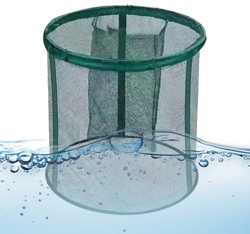 Panier À Poisson Pliable - Piège de Stockage Pliable pour Poissons Vivants | Cage de Stockage Portable pour Appâts et Filet de Pêche | pour Bar Truite Poisson-Chat Eau Salée Eau Douce Pont
