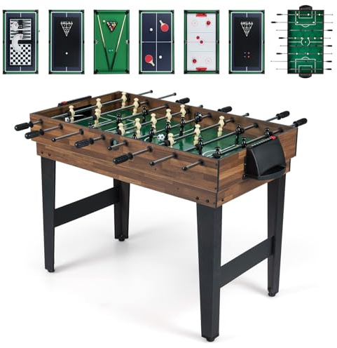 COSTWAY 10 in 1 Tavolo Multigioco con Calcio Balilla, Air Hockey, Biliardo