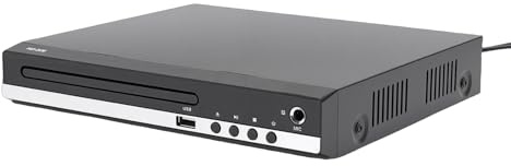 Lazmin112 DVD Player for TV, All Region Free 1080P HD DVD CD Player with USB, and Cables, Supports MP3 Karaoke and Multiple Disc Formats (UK Plug)