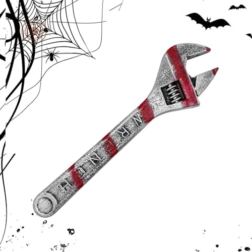 Blodig skiftnyckel – halloween simuleringsnyckel, justerbar skiftnyckel | falsk rostad metalleffekt rollspel instrument för skrämmande festdekoration för barer rymliga evenemang cosplay