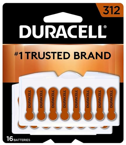Duracell Hörgerätebatterien, Größe 312, langlebiger Akku mit EasyTab für einfache Installation, 16 Stück (6 Stück)