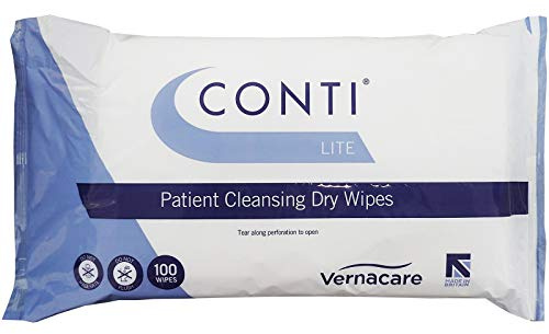 Conti Lite - Patient Cleansing Dry Wipes, Lightweight Strong Cleaning Cloths, Wipe Size 32cm x 30cm, 100 Wipes Per Pack - Triple Pack